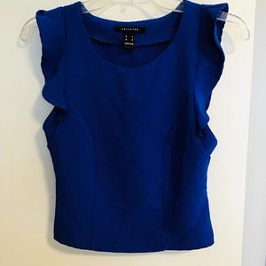 Top With Ruffled Cap Sleeves